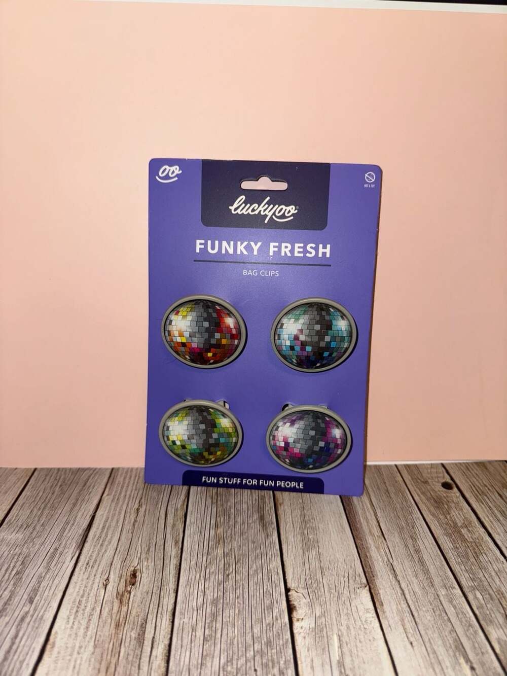 luckyoo Funky Fresh Disco Ball Bag Clips, Set of 4